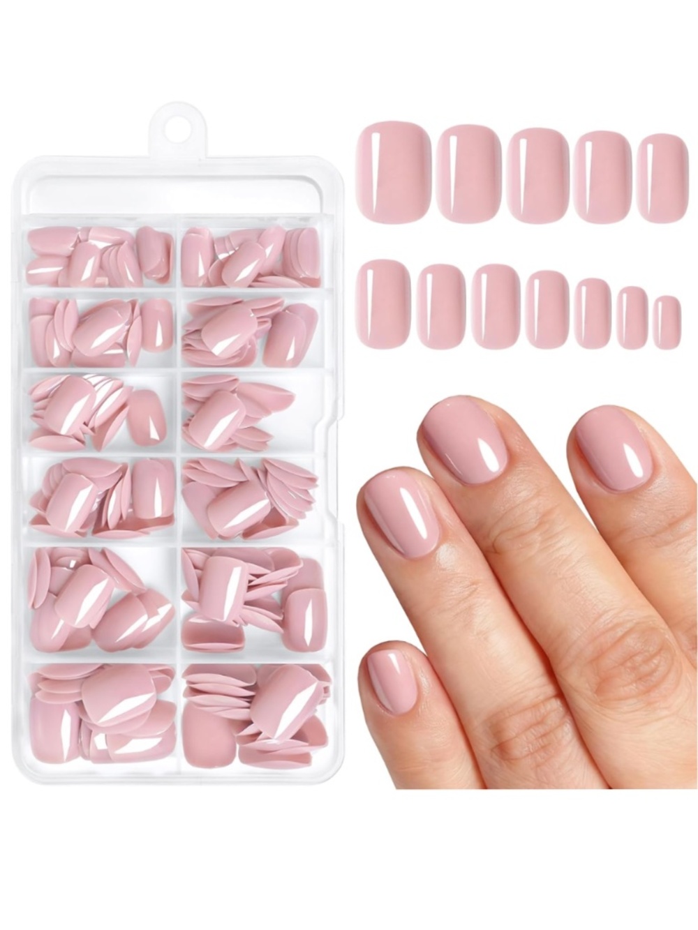 Light Pink Short Square Press On Nails Set